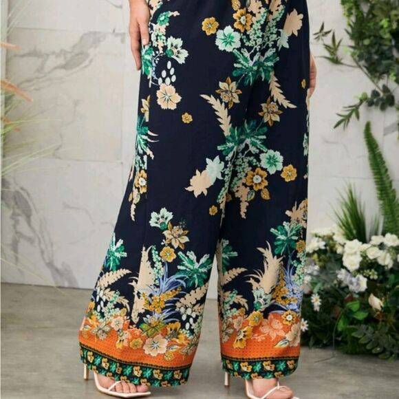 Floral Print Wide-Leg Pants OX - Picture 2 of 5